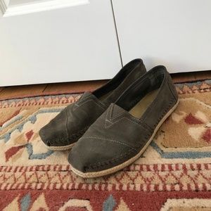 Suede Toms with woven detail